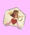 Lucky Love Cat (glitter sticker)