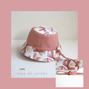 Image of Gorro reversible "FLORAL ROSA"