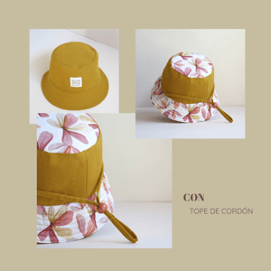 Image of Gorro reversible "FLORAL MOSTAZA"