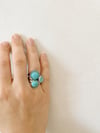 Trio de bague BERIA Acier // Amzonite -Cristal bleu - Howlite turquoise