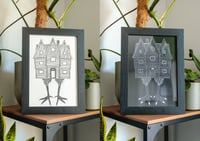 Baba Yaga's Hut Lino/Digital print