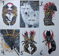 Ready to ship embellished wolf prints