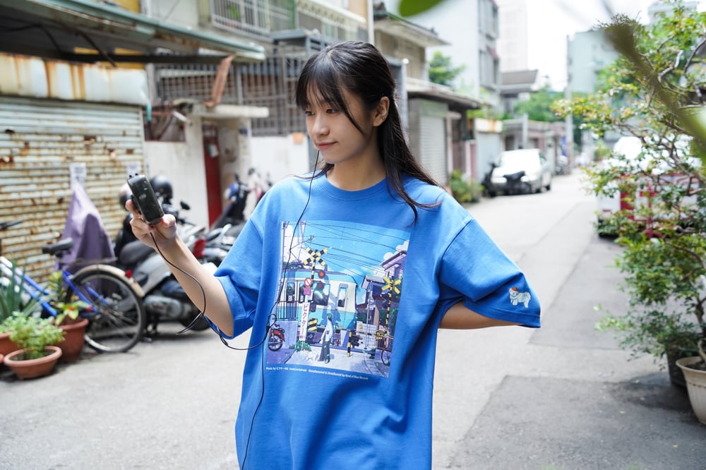 Image of "Soft(er) Shade"  Print Short Tee - Blue|cover art series