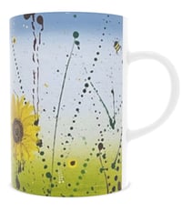 Image 2 of 'Sunflower Bee' bone china mug