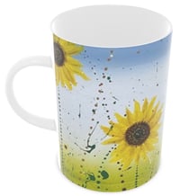 Image 1 of 'Sunflower Bee' bone china mug