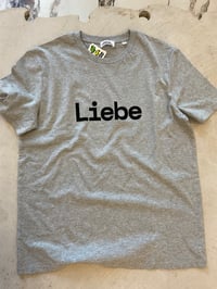 Image 2 of Organic Cotton “Liebe” T-Shirt in Grey – Hand Printed in Berlin