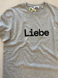 Image 3 of Organic Cotton “Liebe” T-Shirt in Grey – Hand Printed in Berlin