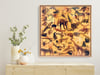 Original Canvas - Animalia on Pale Ochre - 30" x 30"