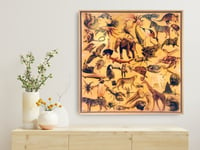 Image 1 of Original Canvas - Animalia on Pale Ochre - 30" x 30"