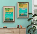 The Bahamas Vintage Style Poster Guava Orange| Tropical Retro Travel Art | Print No 126