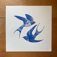 Image 1 of Swallows - Multi block print