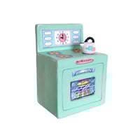 Image 4 of Paper mache mixed media toy stove sculpture/wall art (Green)