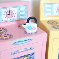 Image 3 of Paper mache mixed media toy stove sculpture/wall art (Pink)