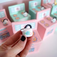 Image 3 of Paper mache mixed media toy stove sculpture/wall art (Green)