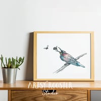 Image 1 of Rainbow Bee Eater's Lunch, Fine Art Giclée Print