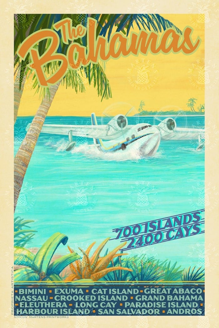 Original Bahamas Hand Drawn And Signed Art Print | Martens