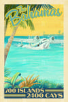 The Bahamas Vintage Style Poster Exuma Blue | Tropical Retro Travel Art | Print No 124