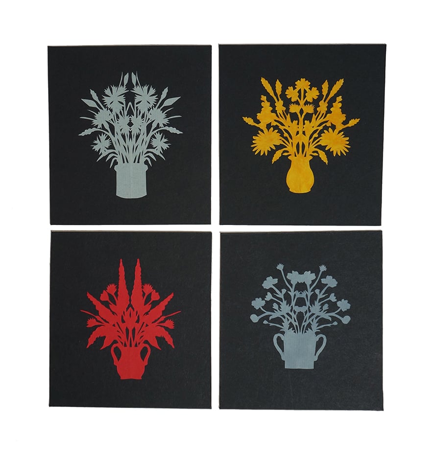 Image of Miniature Floral Silhouette Papercuts Collection