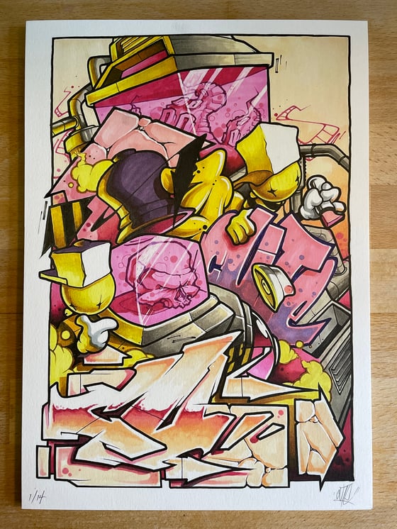 Image of Heavyweight  art print - 'Pinky Peach Mash Up'