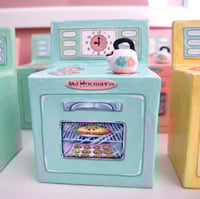 Image 3 of Paper mache mixed media toy stove sculpture/wall art (Blue)