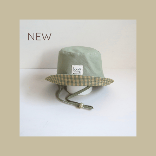 Image of Gorro reversible "VICHY VERDE"