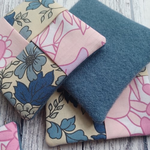 Image of Handmade Fabric Scrap Coasters- Set of 4