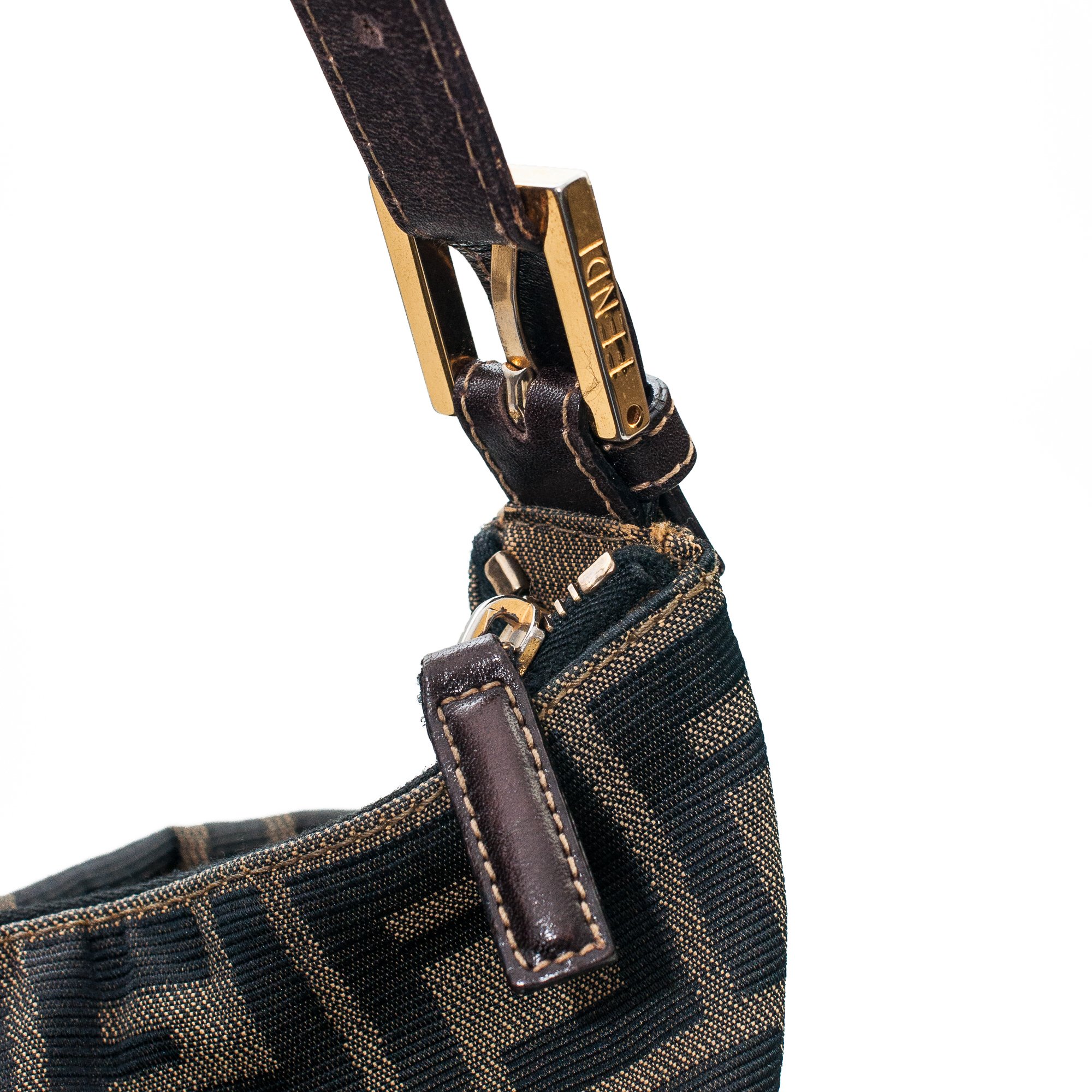 Image of Fendi Zucca Mama Baguette Shoulder Bag 