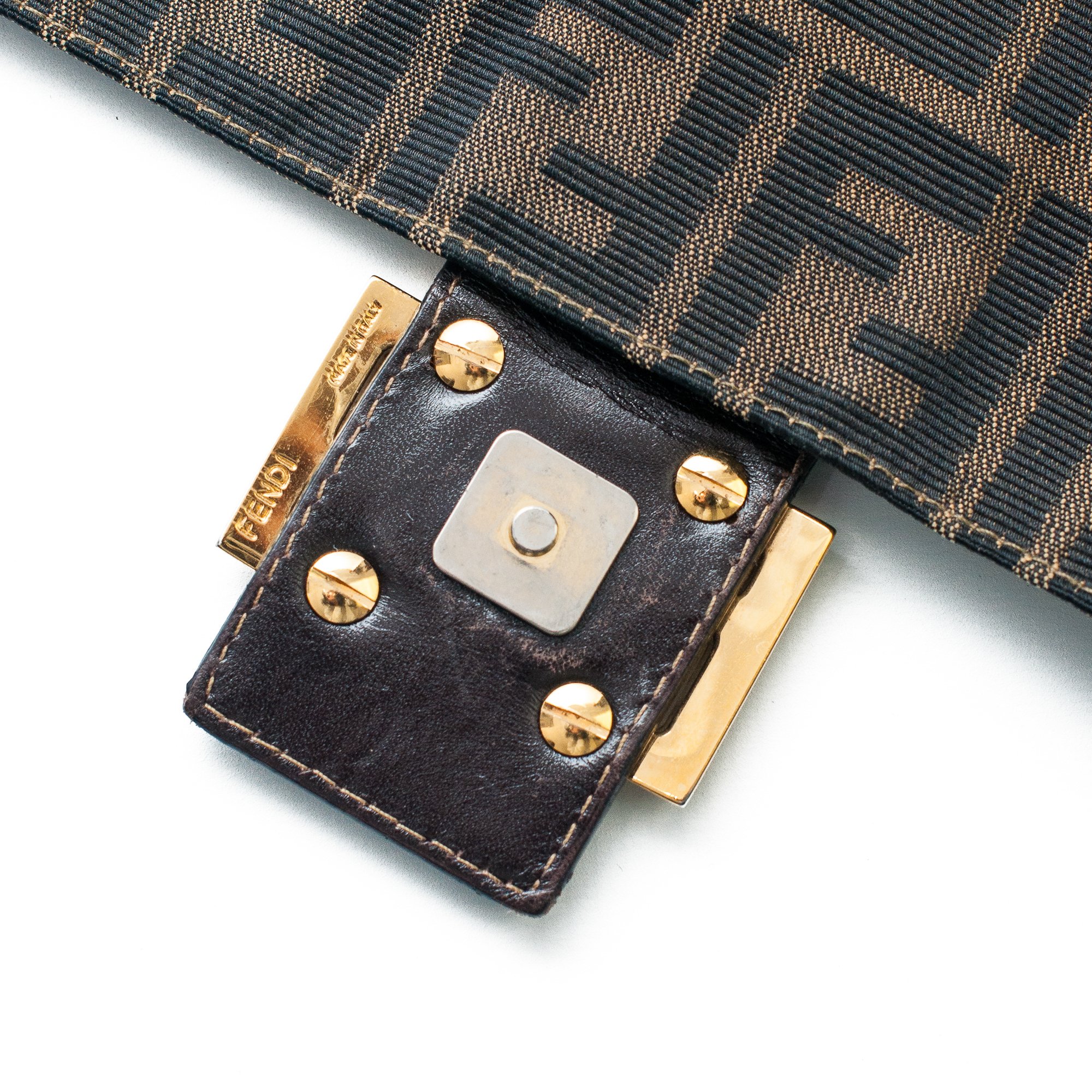 Image of Fendi Zucca Mama Baguette Shoulder Bag 