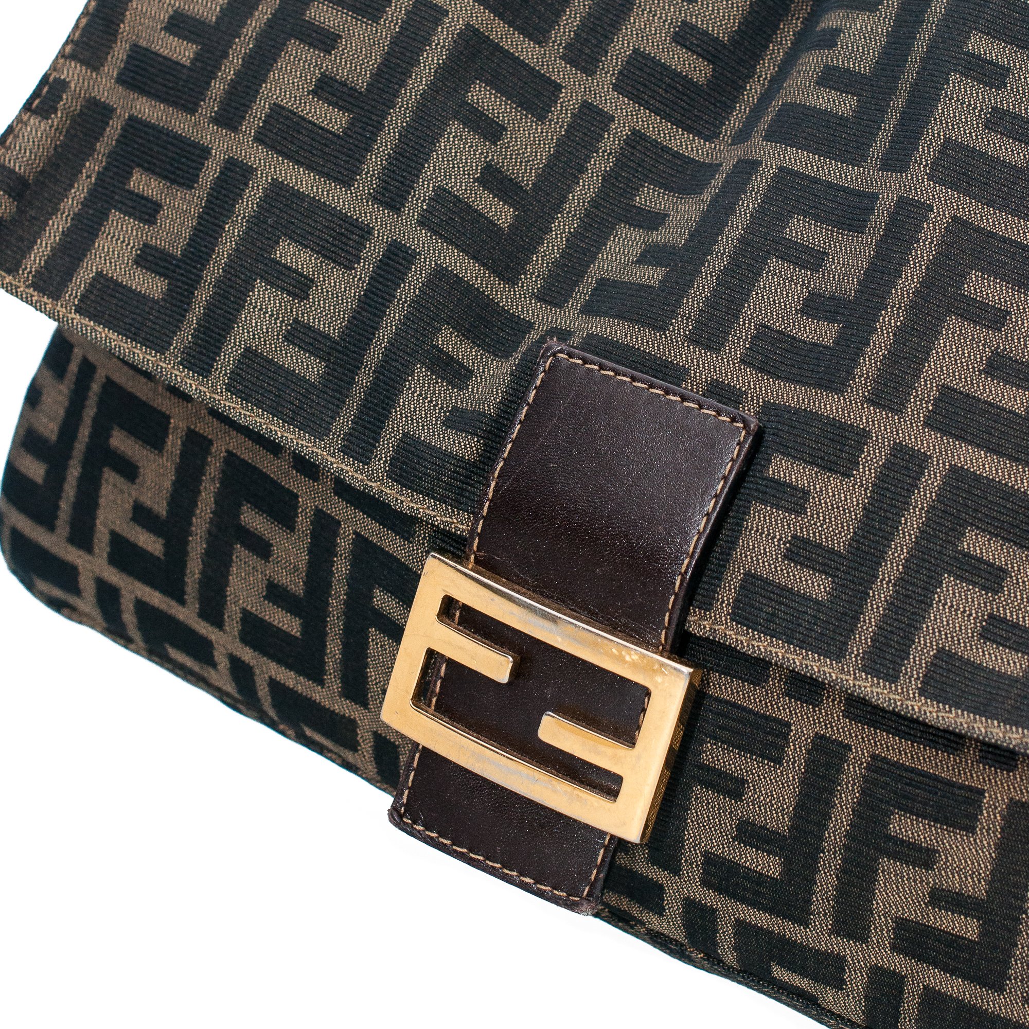 Image of Fendi Zucca Mama Baguette Shoulder Bag 