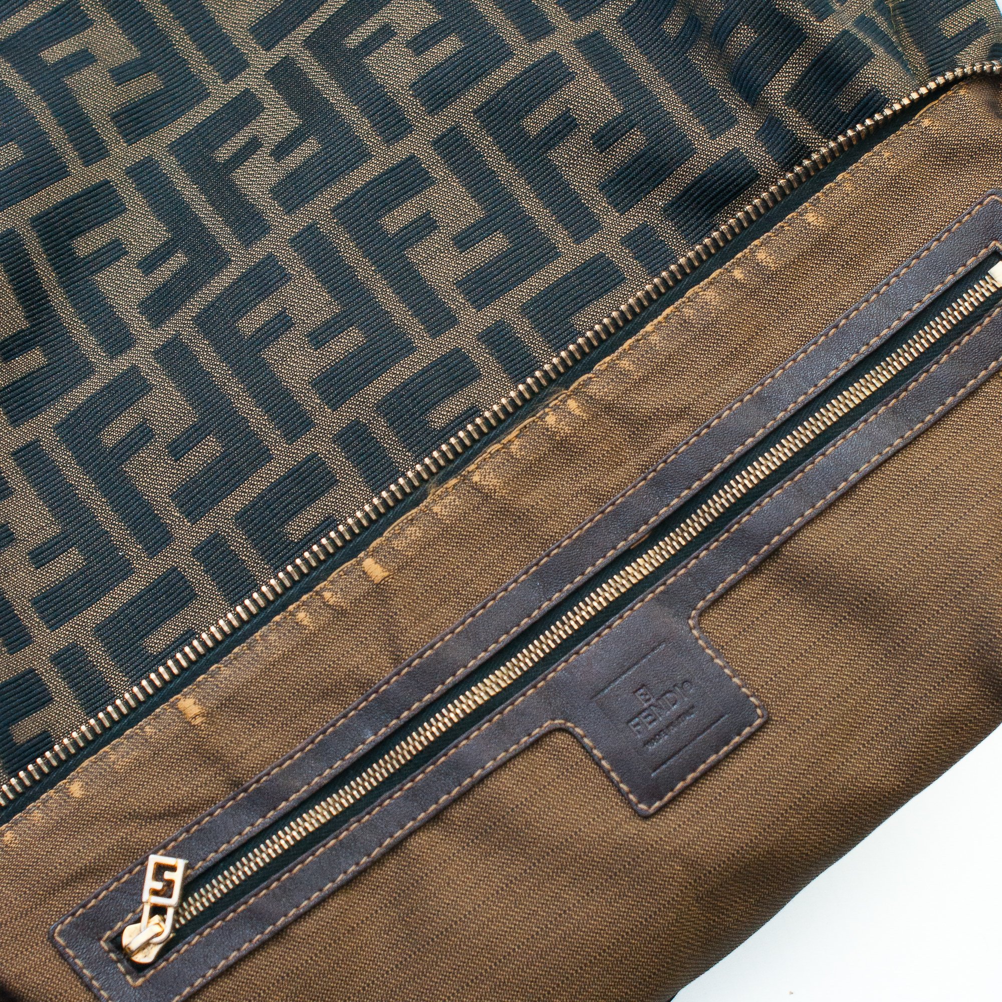 Image of Fendi Zucca Mama Baguette Shoulder Bag 