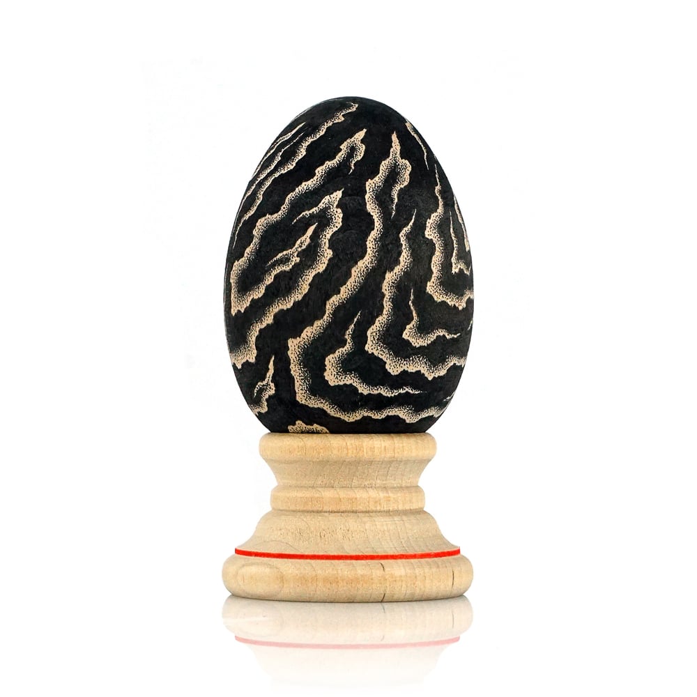 Image of Dark Spiral Egg with Stand