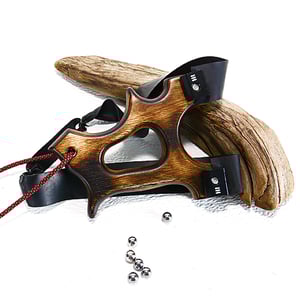 Image of Wooden Slingshot,Handmade Catapult, Pyroysis Method, Burned Shou Sugi Ban Technique, Wood Sling Slot