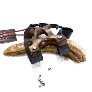 Image of Wooden Slingshot,Handmade Catapult, Pyroysis Method, Burned Shou Sugi Ban Technique, Wood Sling Slot