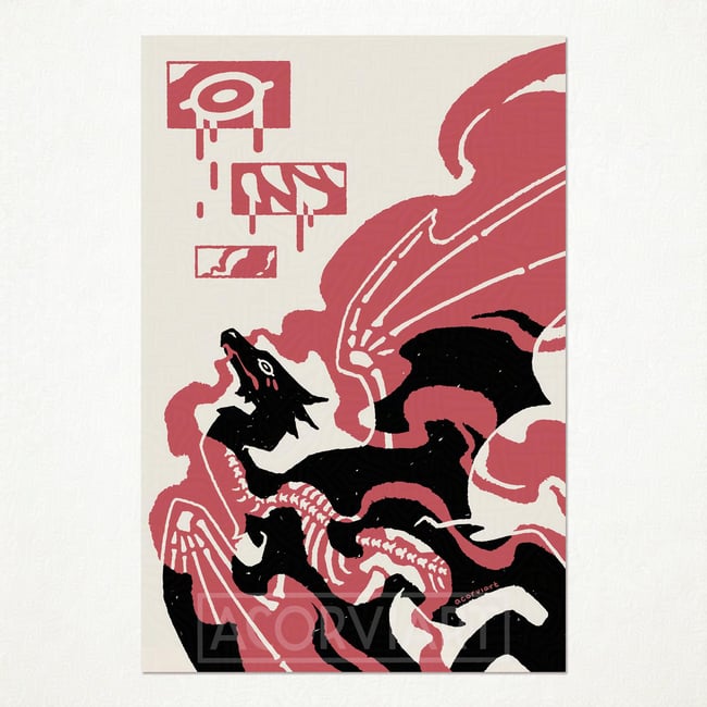 Wyvern Skeleton Postcard Print