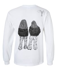 Image 2 of PREORDER: Meat and Jim Heaven Can Wait - Black on White Longsleeve T-Shirt