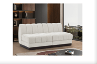 Image 3 of Quinn Modular Chenille Fabric Sofa Armless (4 Colors)