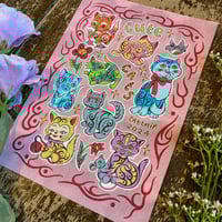 Image 3 of A4 Tribal Cat Print