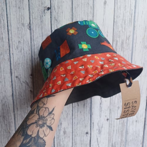 Image of Reversible Bucket Hat- The Patchwork One