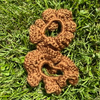 Image 1 of Metallic Brown Crochet Scrunchie