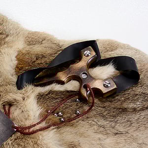 Image of Wooden Slingshot, Birchwood Sling Shot, Pyrolsis Technique of Wood Burning, Wood Catapult