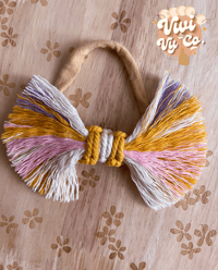 Zara Macrame Bow- MultiColor 4.75 in