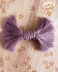 Luxe Zara Macrame Bow(Clip)- Mauve 5in