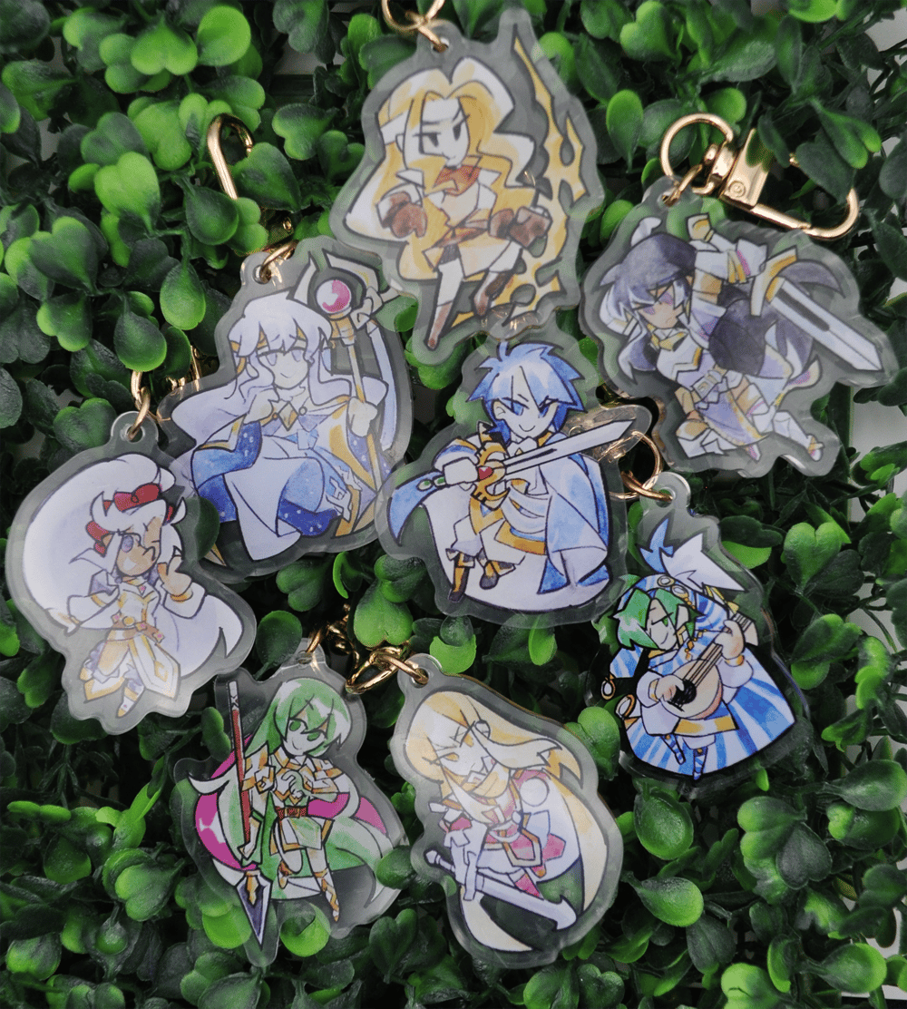 Image of CLASSIC Fire Emblem (FE4-FE10) Acrylic Painted Charms