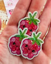 Raspberry - glitter stickers set of 3