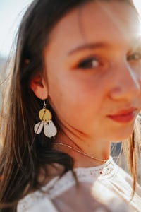Image 5 of Leather Daisy Drop & Dangle Earrings
