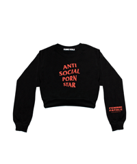 Image 1 of ANTI SOCIAL STAR CROPPED CREWNECK