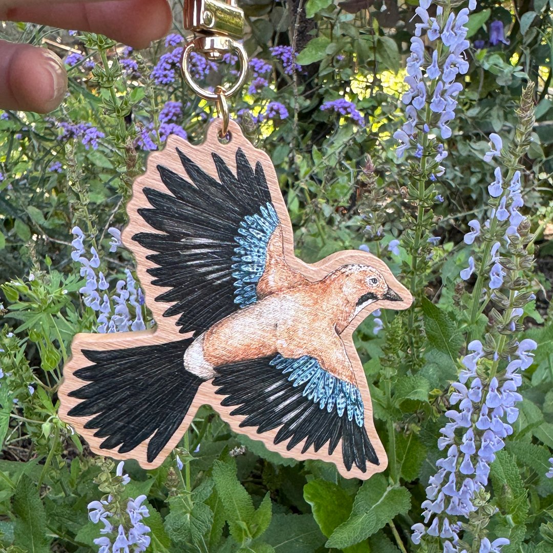 Image of Eurasian Jay Wooden Keychain