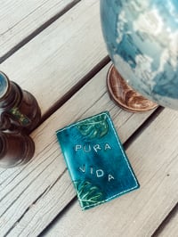 Image 1 of Leather Passport Carrier - Pura Vida