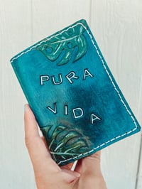 Image 3 of Leather Passport Carrier - Pura Vida