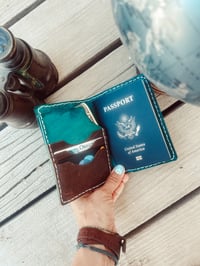 Image 2 of Leather Passport Carrier - Pura Vida